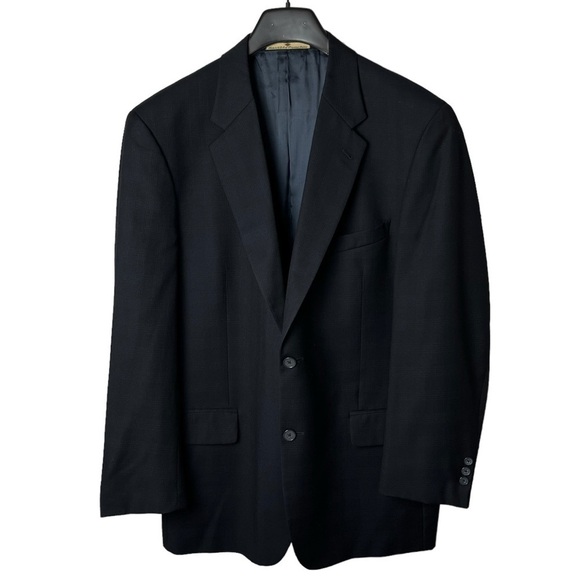 Joseph Abboud Windowpane Suit Blazer Men's Jacket 100% WOOL 2 Button SZ 42R W36 - Picture 1 of 12